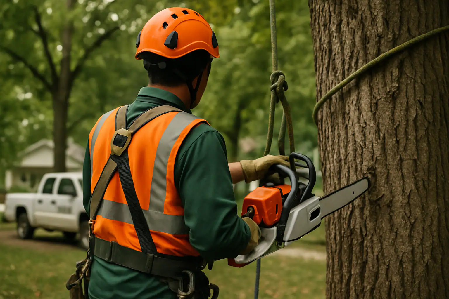 Ash tree bark showing distinctive D-shaped emerald ash borer exit holes