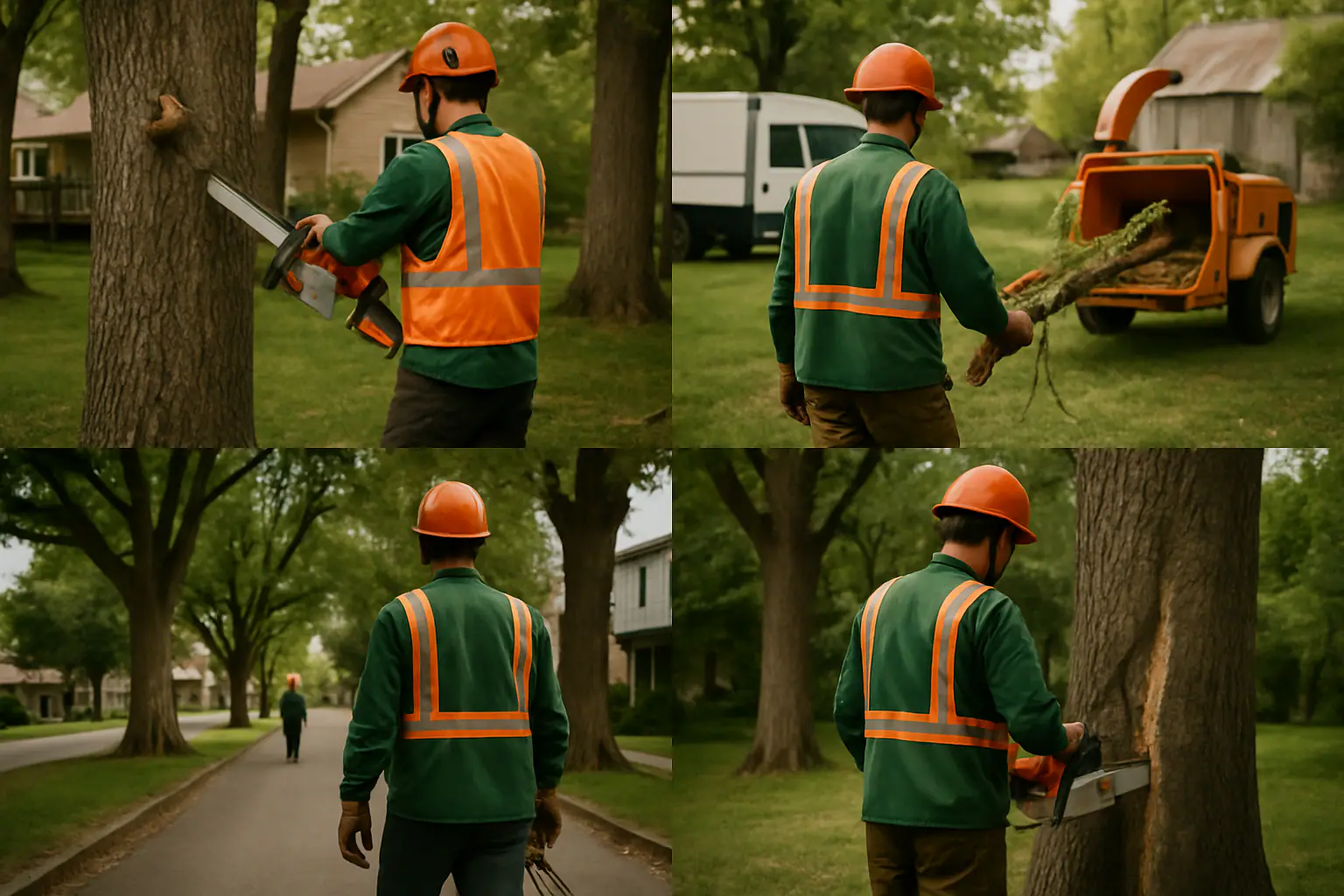 Homeowner examining discolored leaves on a declining backyard tree