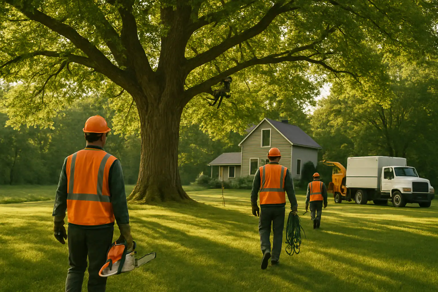Large mature trees shading a rural property near Dover, Missouri